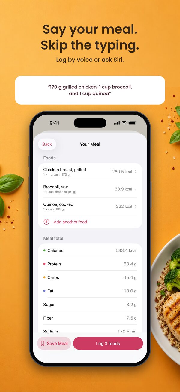 Say your meal. Skip the typing.