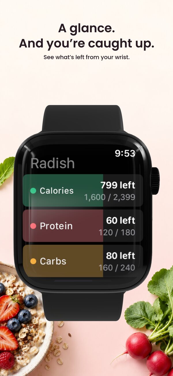 A glance. And you're caught up. Radish on Apple Watch.
